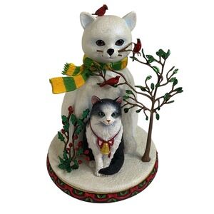 Danbury Mint Purr-fect Christmas Cat Figurine Michelle Lash-Ruff Glitter Redbird